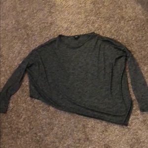 Grey diagonal cut tunic sweater